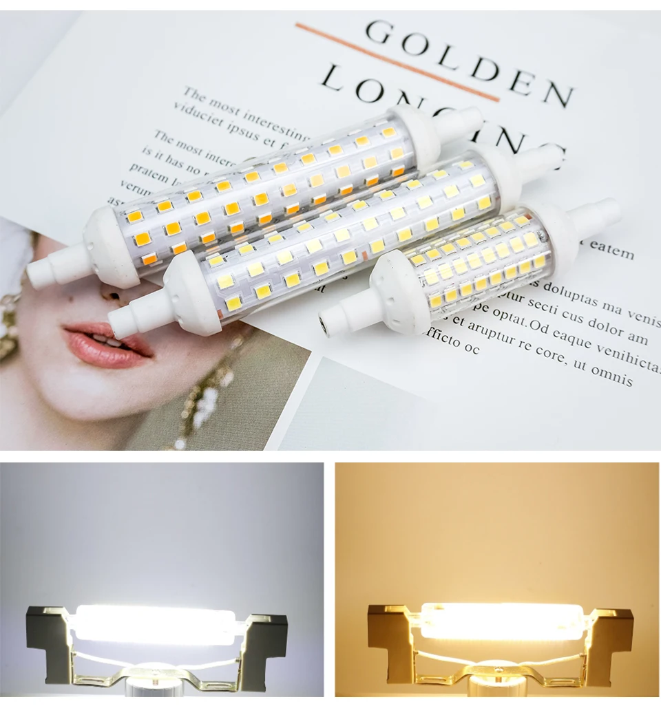 Description Picture 5 of itemR7S Led Lamp J78 J118 AC 220V 110V 2835SMD 64 80 leds 78mm 118mm Spotlight Replace Halogen Floodlight R7S Lamparas No Flicker