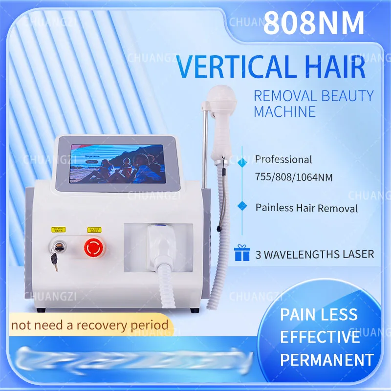 Diode Laser 755 808 1064nm Multi-wavelength Epilator Cooling Head Painless Skin Rejuvenation Diode Laser Hair Removal Machine