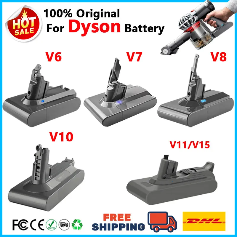 Vacuum Cleaner rechargeable Battery for Dyson V6 V7 V8 V10 V11 V15 Series SV07 SV09 SV10 DC62 Absolute Fluffy Animal Pro Bateria