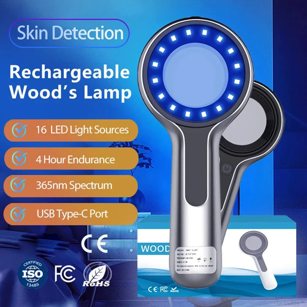 NEW Woods Lamp Skin Analyzer For Skin UV Magnifying For Beauty Facial Testing Wood Lamp Light Skin Analysis Detection Skin Care