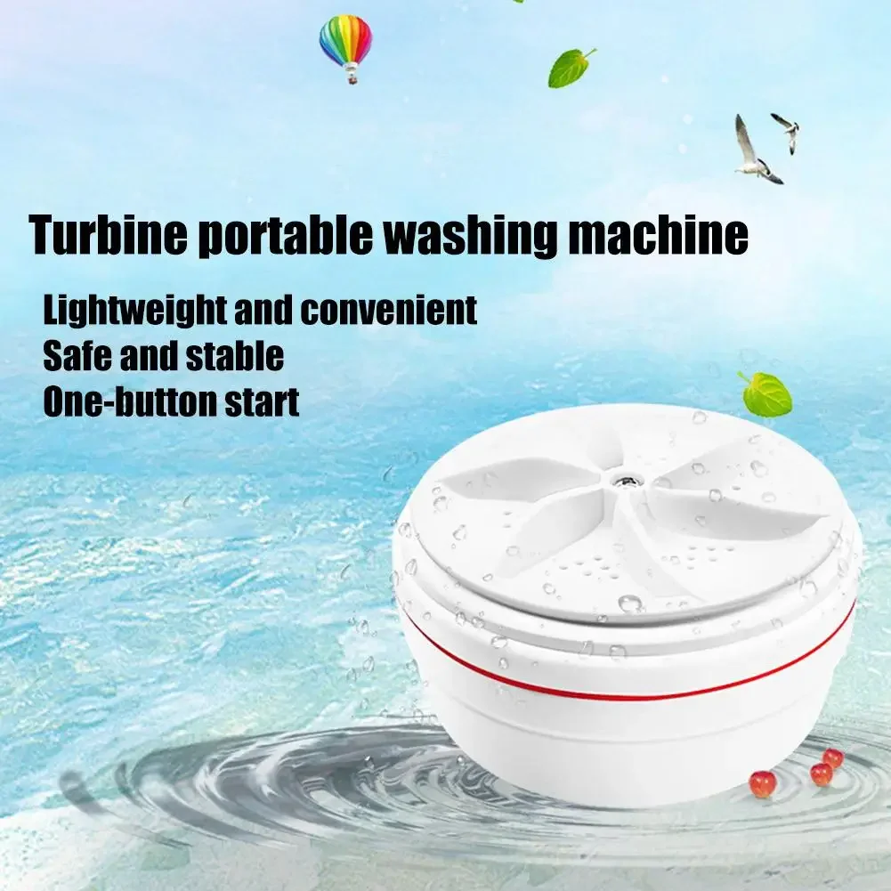 1pcs Mini Washing Machine Turbo Washing Machine Portable USB Powered Clothes Underwear Socks Dirt Washer for Travel Home