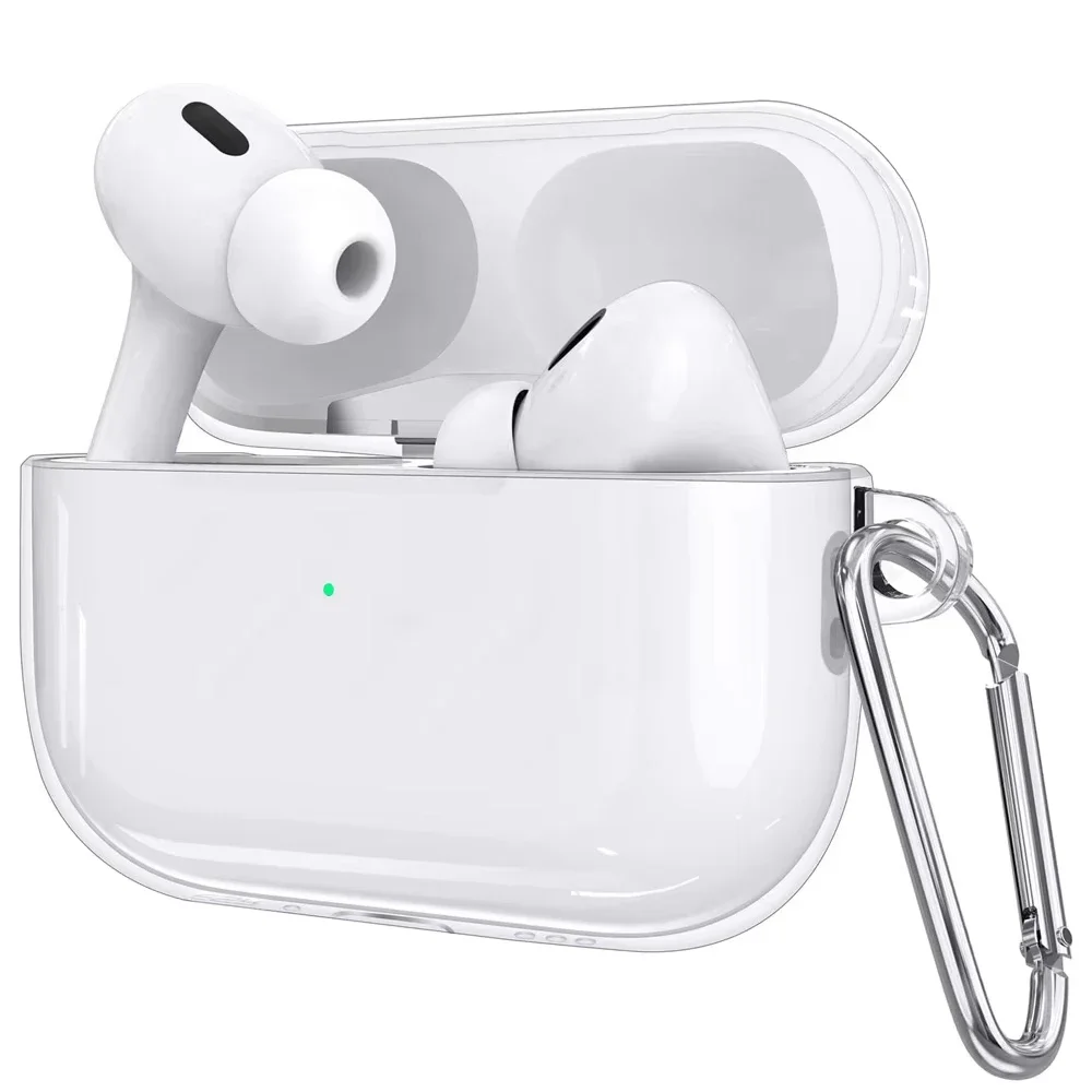 에어팟 4 3 프로 2세대 USB-C 케이스용 투명 이어폰 케이스, 에어팟 프로 2 1 3 보호용 소프트 TPU 클리어 헤드폰 커버
