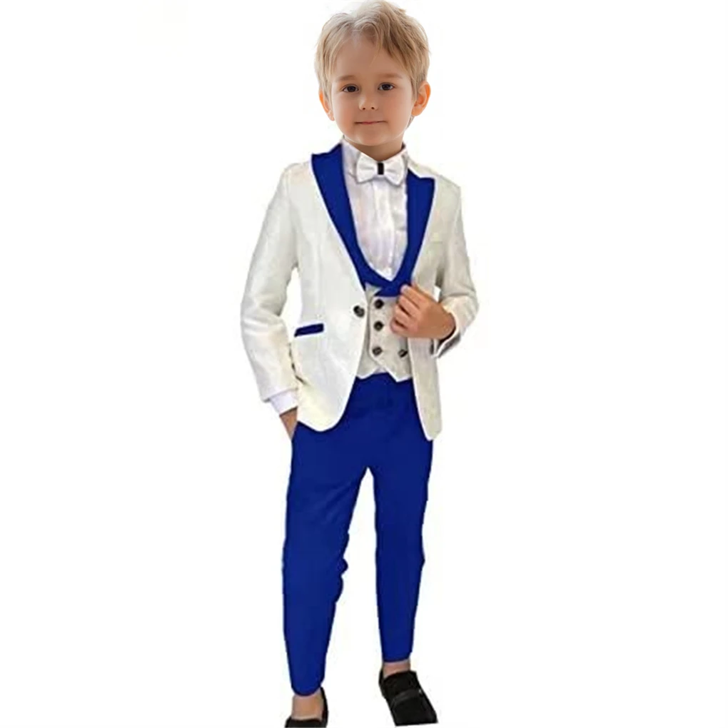 Formal Boy's 3-Piece Suit Set Jacket Vest Pants Paisley Slim Fit Kids Tuxedo Toddler Dresswear Wedding Ring Bearer boys suits