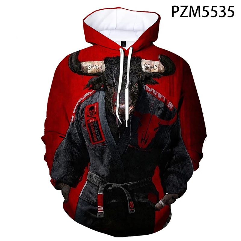 thumbnail image 1 of Nuevas sudaderas con capucha con gráficos de animales de Jiu Jitsu para hombres, sudaderas con estampado 3D, ropa de calle de moda, ropa con capucha de gran tamaño para hombres, 1 of 5
