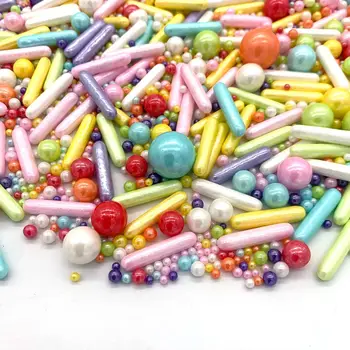 레인보우 스프레이 믹스 진주 설탕 캔디 믹스, 베이킹 케이크 장식, 컵케이크 토퍼, 쿠키 장식, 아이스크림 축하 상품 이미지