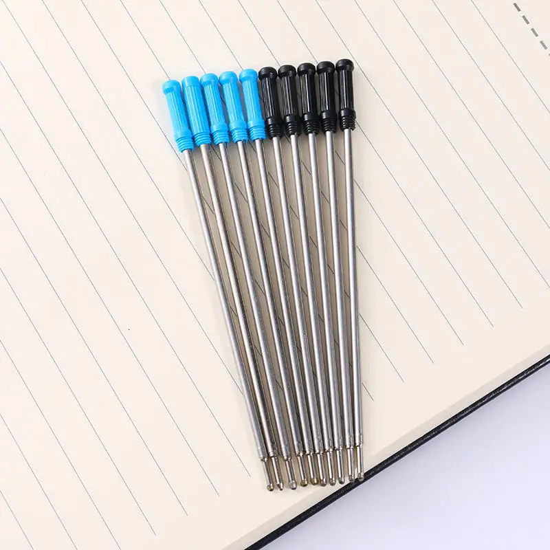 10pcs/lot 11.6cm Special Metal Pen Refills for Ballpoint Pen 1.0mm Ball Pen Refill Blue Black Ink Office Writing Stationery 2
