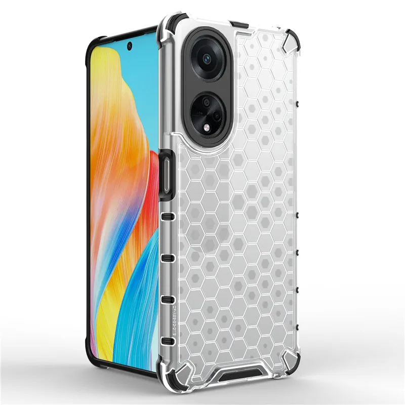 

For OPPO A98 Case OPPO A98 5G Cover 6.72 inch Honeycomb Hard PC Shockproof Protection Bumper For OPPO A98 Fundas