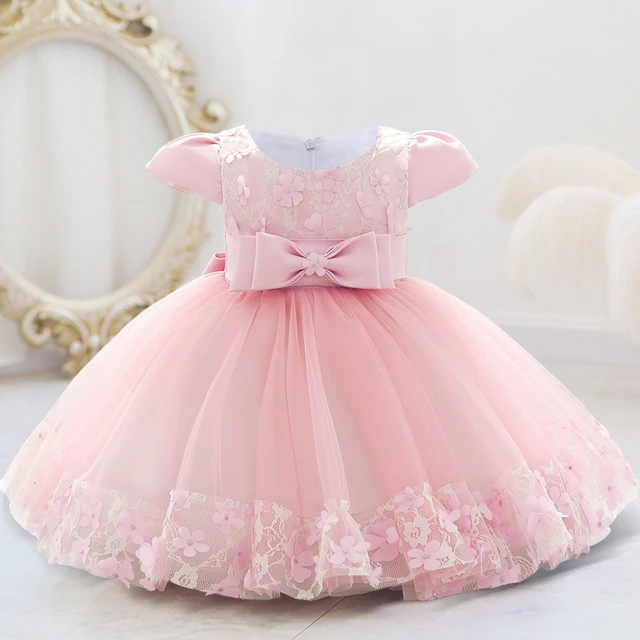 Vestido kawaii rosa arco para bebés, roupa de criança, babados vestidos em  camadas, boutique, moda chique, glamouroso, novo, 2023 - AliExpress