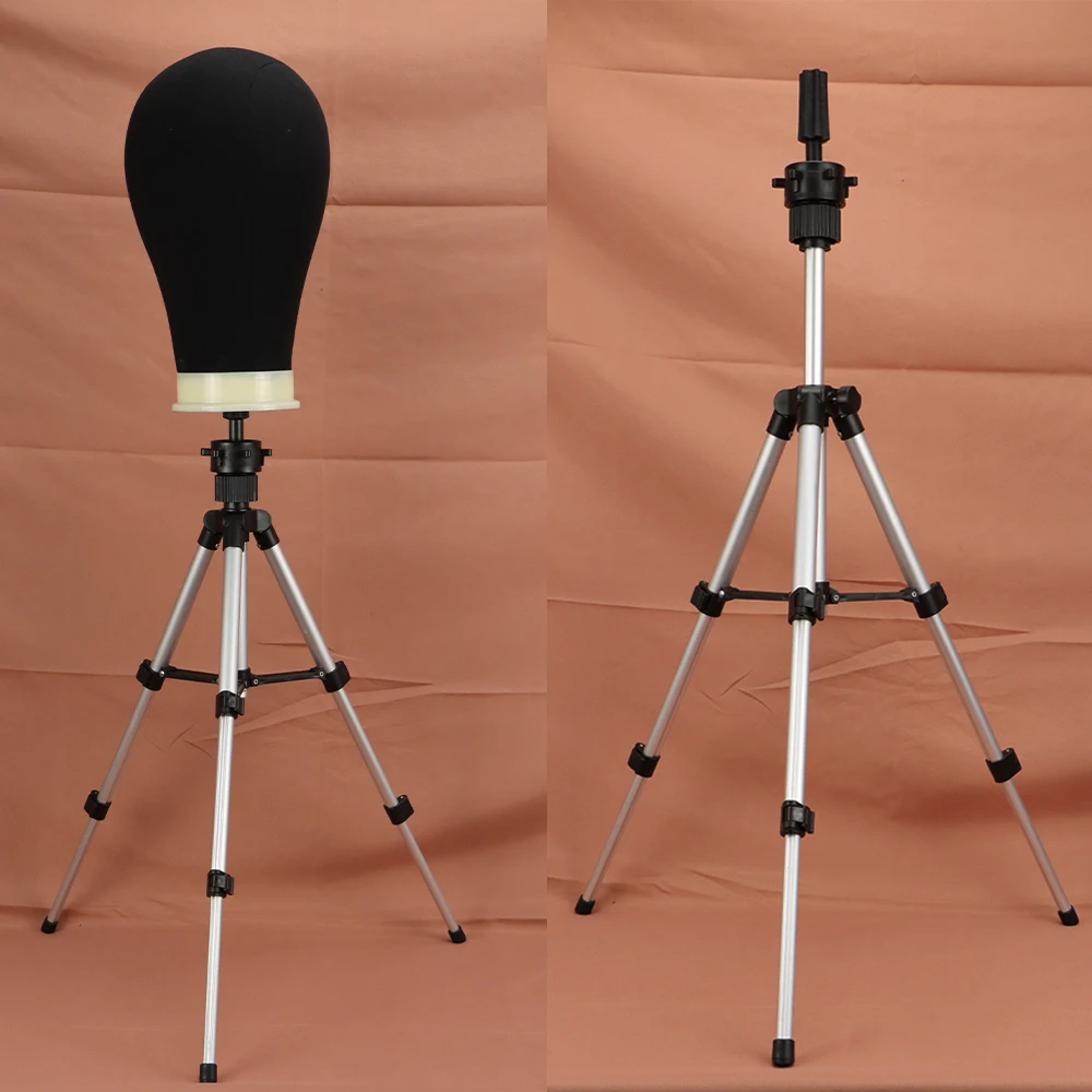 Adjustable Long Wig Stand Tripod Hairdressing Training Head Tripod Holder  With Wigs Making Kit Tool For