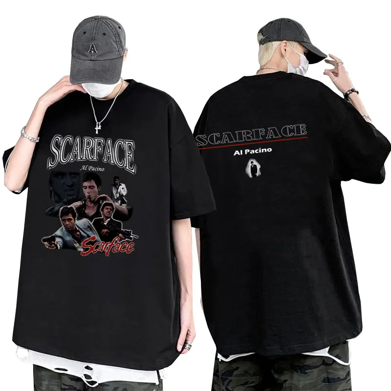 

Thriller Horror Movie Scarface Al Pacino Print T-shirt Men Women Casual Oversized Tshirt Male Gothic Rock Oversized T Shirts