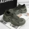 New Men Sock Shoes Breathable Lightweight Lace Up Comfortable Sneakers Round Toe Solid Colour Wear Resistant Vulcanised Shoe 6