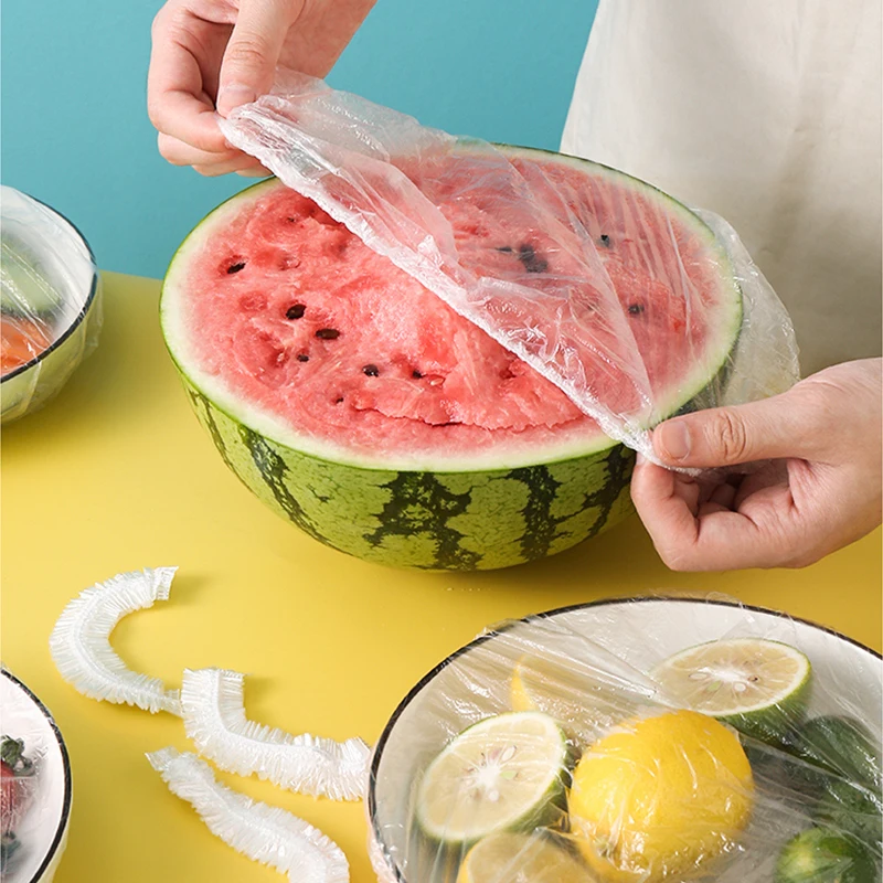 200PCS Disposable Food Cover charlotte Plastic Wrap Elastic Food Lids nylon for food cover nylon cover