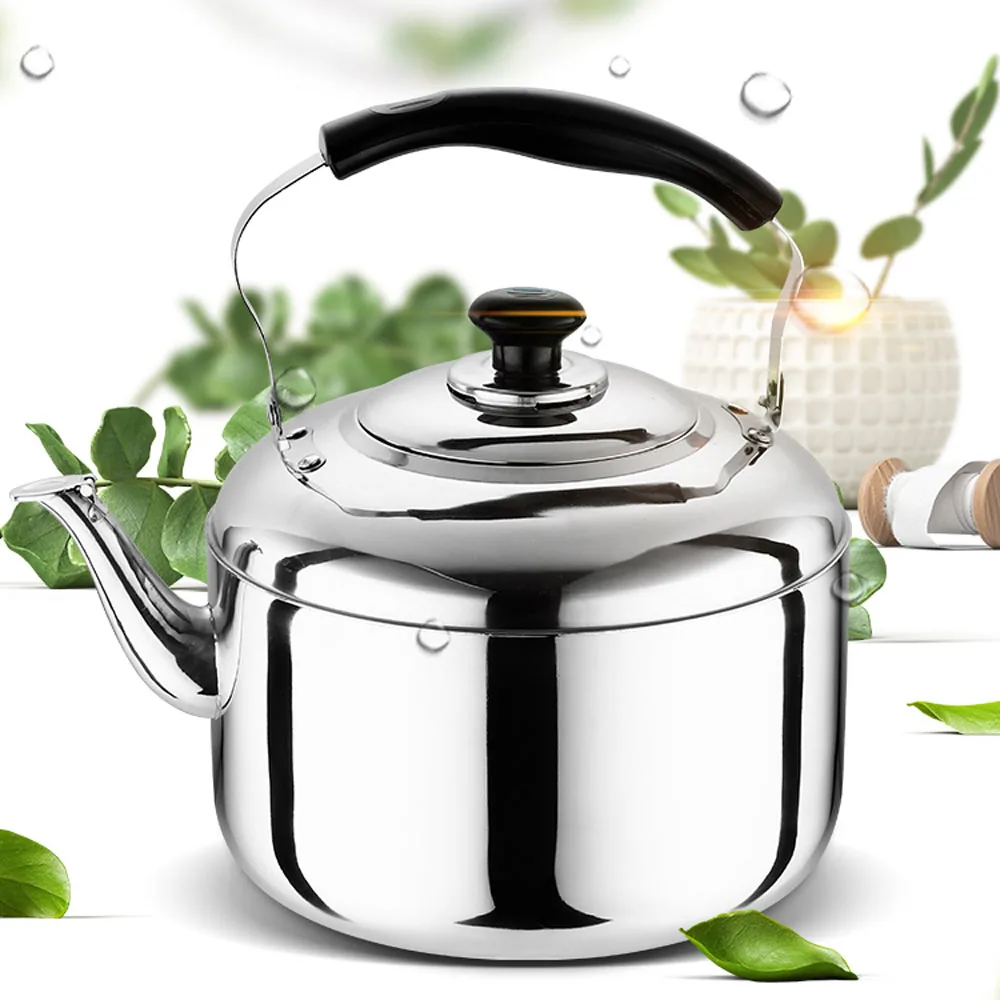 

Stainless Steel Whistling Tea Kettle Coffee Kitchen Stovetop Induction 5L