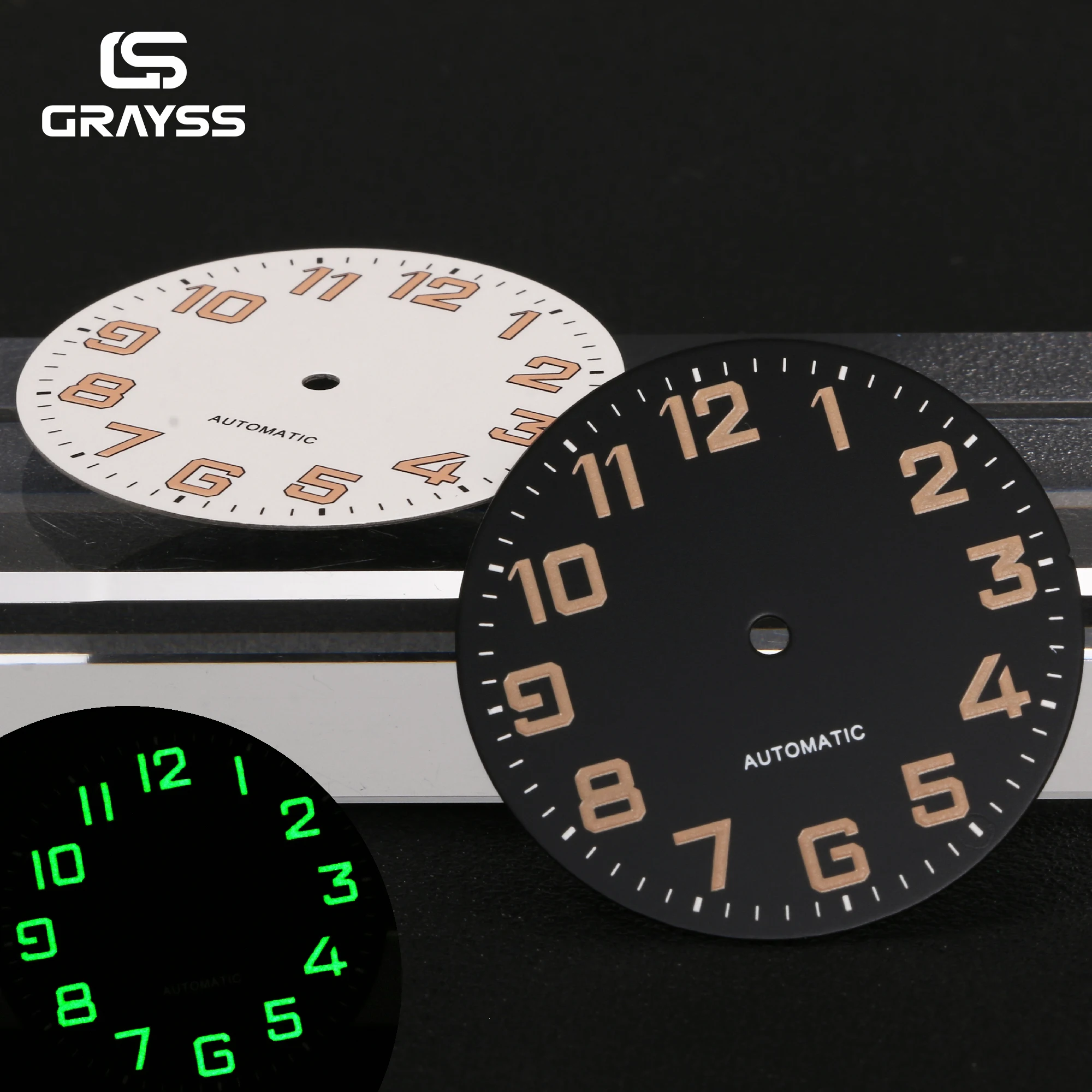 Luminous Arabic Numeral Watch Dial in Big Pilot Style