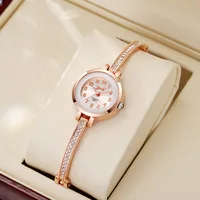 Women's high appearance level vivid exquisite Arabic numerals dial small dial steel band quartz watch. 2