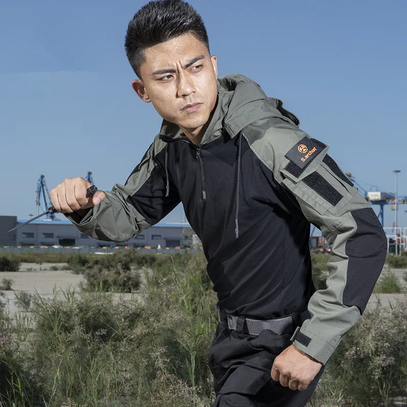 Outdoor Men's Hoody Tactical Hunting Shirt Combat Uniform Camouflage Cool  Hooded Long Sleeve Men's T-shirt Equipment - AliExpress