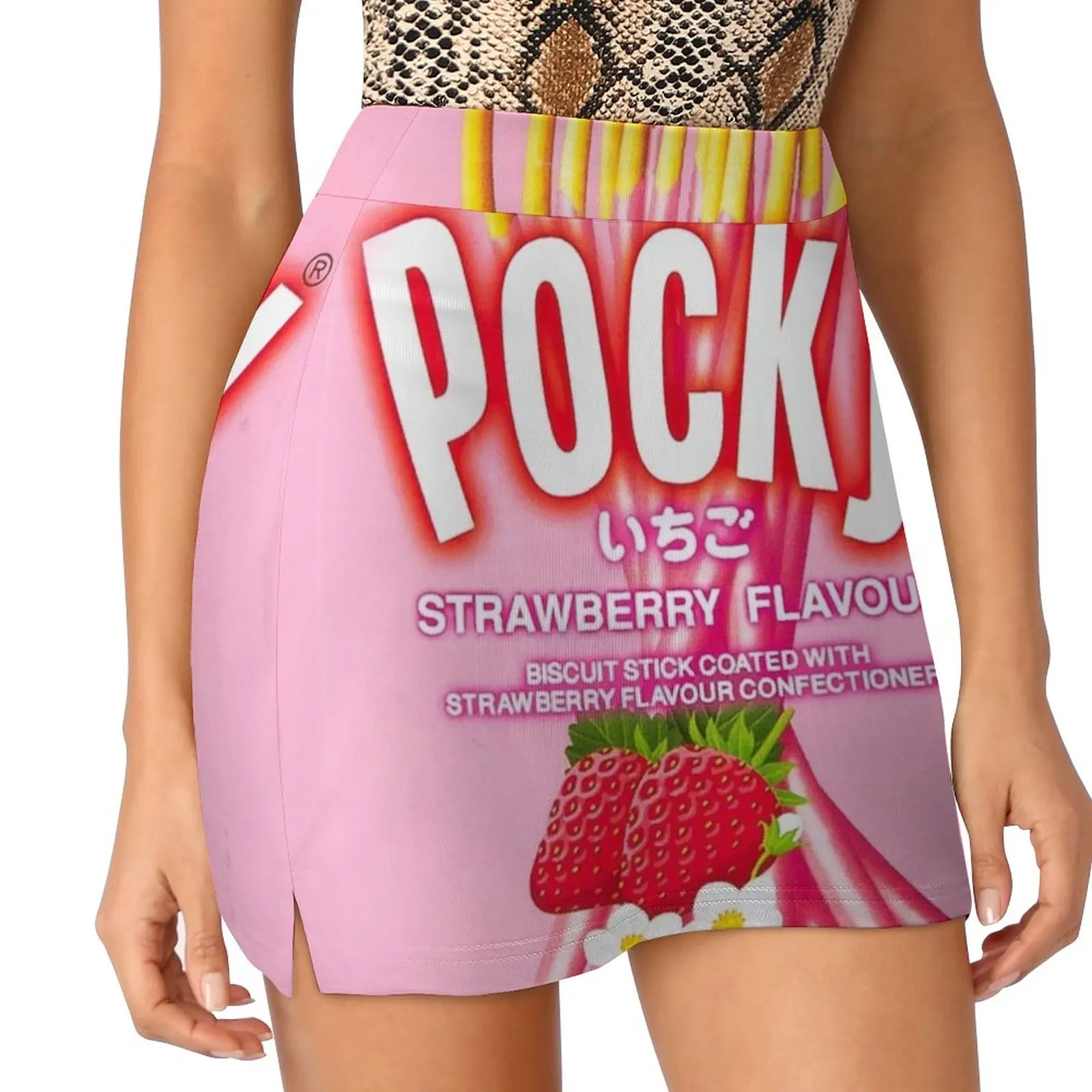 

POCKY Strawberry Flavour Light Proof Trouser Skirt Female dress fairy grunge