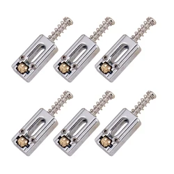 6-Piece Zinc Alloy Electric Guitar Roller Bridge Tremolo Saddle Set (Sliver)