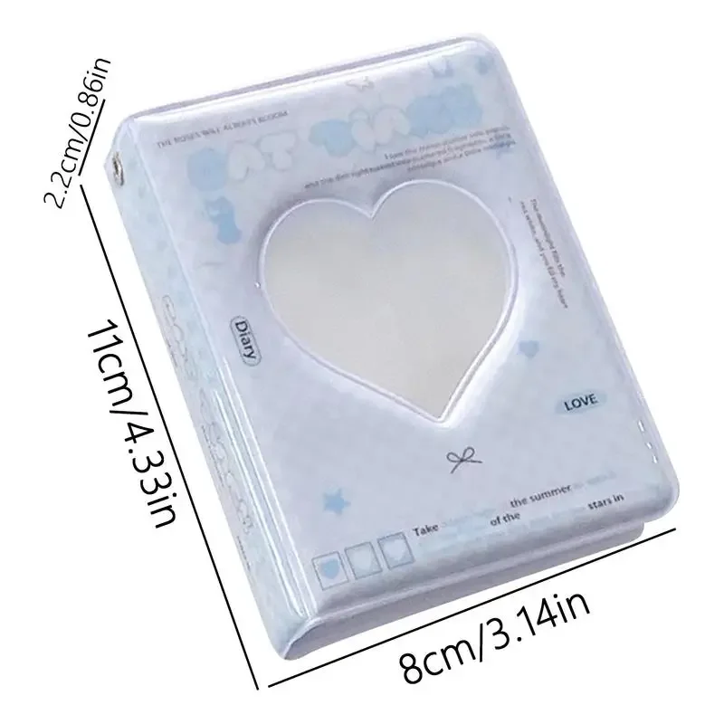 Kpop Photocard Holder Book 40 Pockets Love Heart Hollow Business Card Book Holder Water Resistant Photocard Binder For Idol