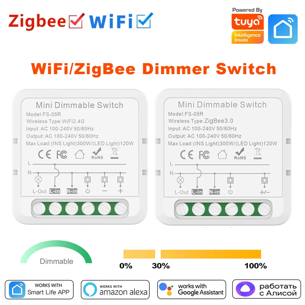 Tuya Smart LED Dimmer Switch Modules Voice Timing Control Works with Alexa Google Home