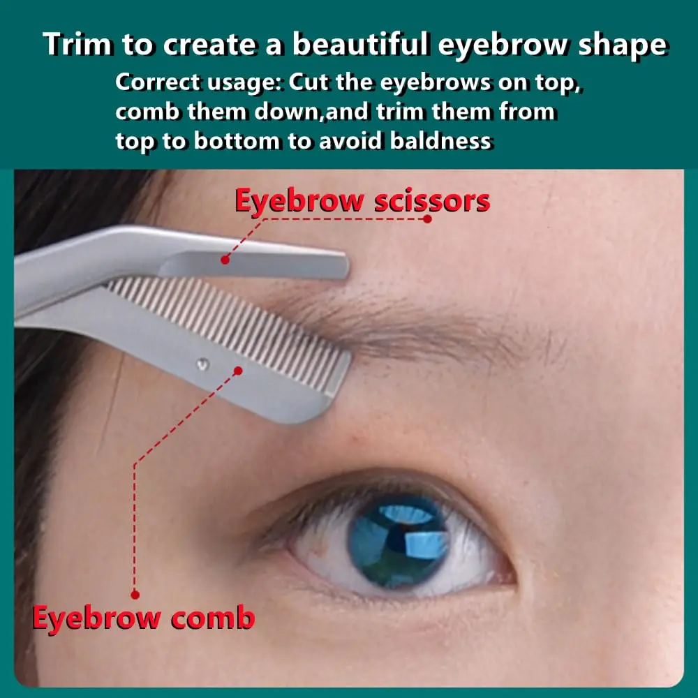Eyebrow Comb Trimmer Eyebrow Scissors w/Comb, Eyebrow trimmer for men/women,Eyebrow razors Trimmer Scraper Trimming knife 5