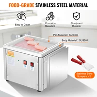 SucceBuy Machine à crème glacée frite en acier inoxydable, avec compresseur pour la fabrication de crème glacée et de yaourt glacé 5