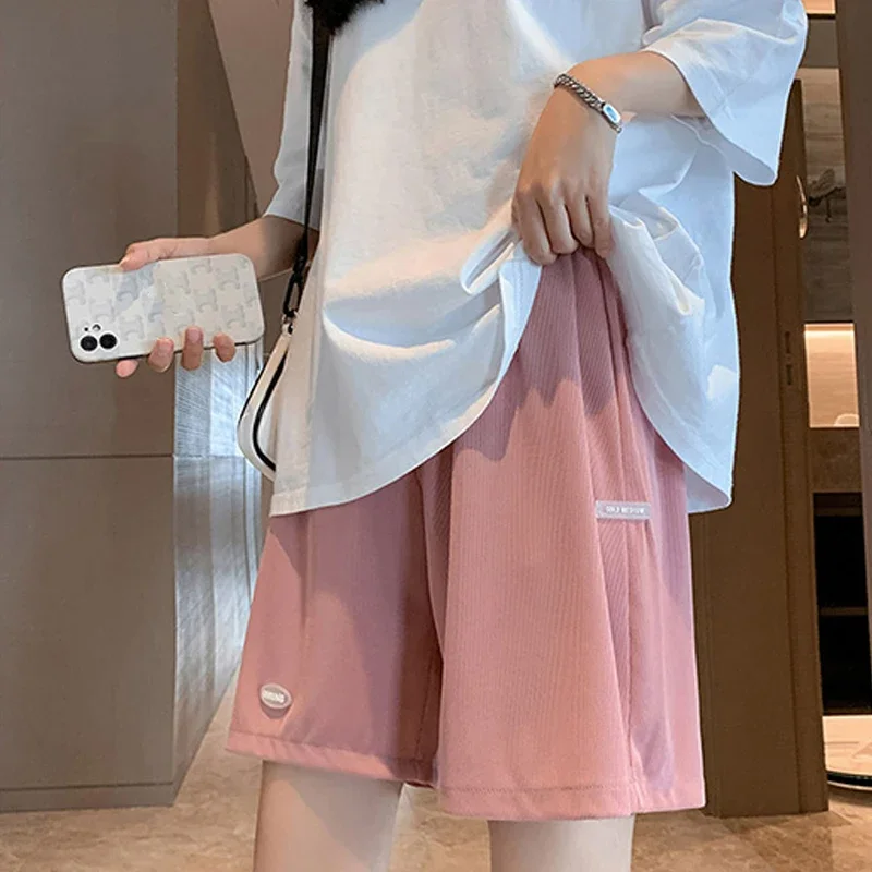 Maternity Summer Plus Size High Waist Pants For Pregnant Women Maternity Wide Leg Loose Shorts Ladies Pregnancy Capris 4