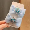 2Pcs/pack Girls Elsa Hairclip Princess Girl Bow Hair Clips Baby Girl Party Gift 3