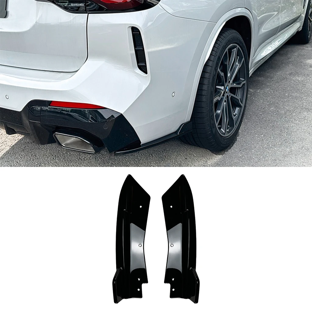 

2 шт. глянцевый черный/карбоновый вид, Автомобильный задний бампер, борт, боковая юбка, разветвители, спойлер, крыло, отделка для BMW G01 LCI M Sport 2022 2023