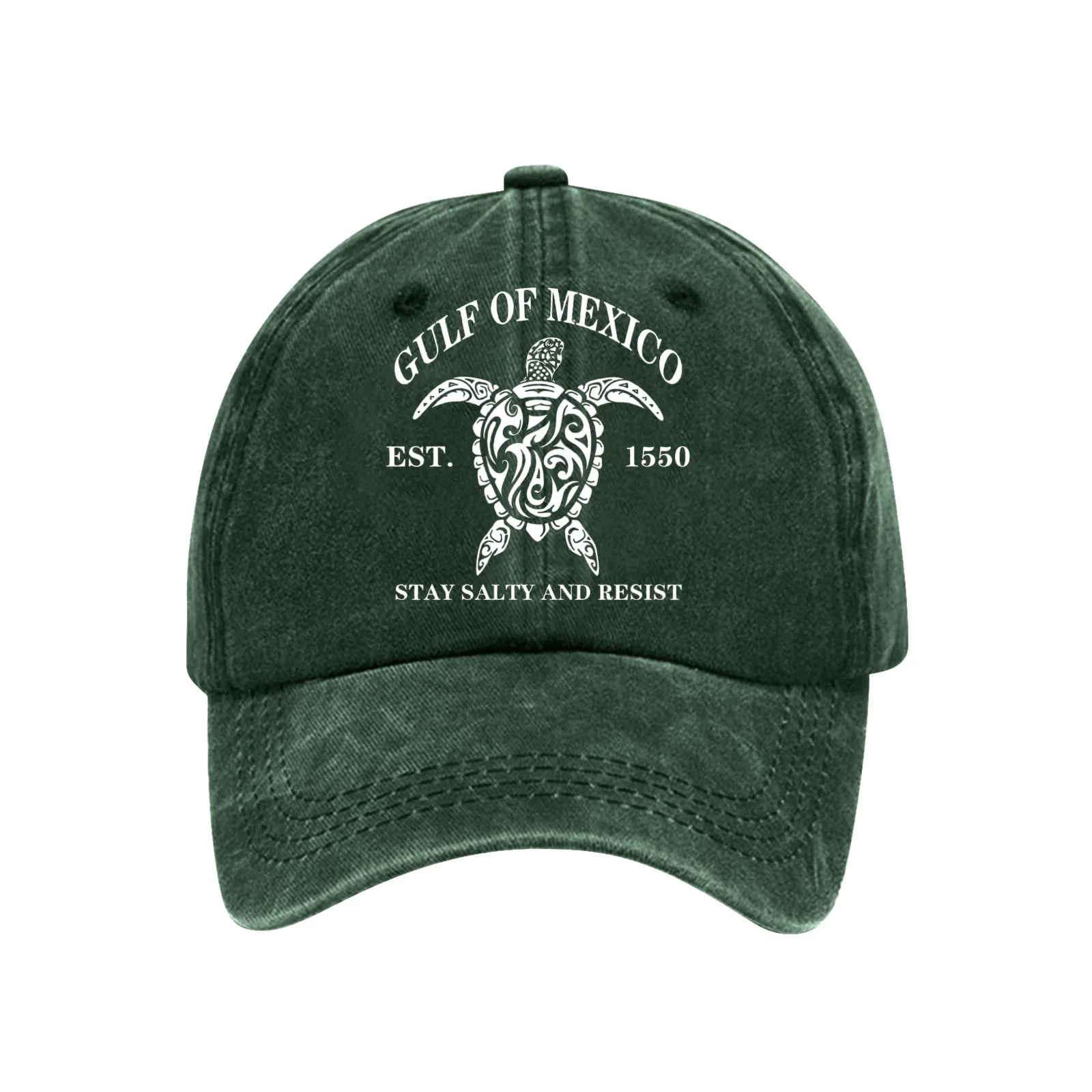 Turtle Baseball Hat Breathable Washed Cotton Trucker Hat Comfortable Unisex Golf Gulf of Mexico for Outdoor Sports