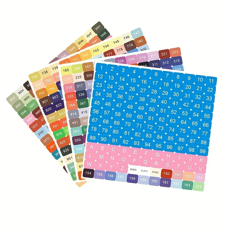 Diamond Painting Storage Box 4pcs/set 447 Color Code Square-shaped Stickers Labels Storage Box Diamond Painting Accessories