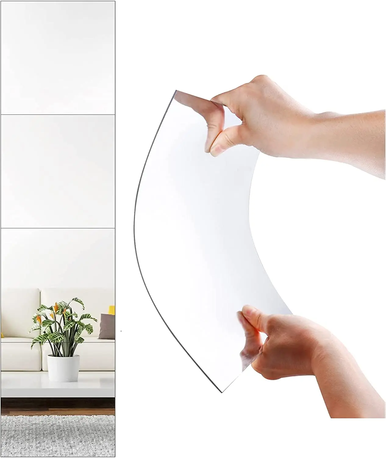 HD Self Adhesive Acrylic Mirror Tiles DIY Flexible Non Glass Safety Mirror Sheets Wall Stickers 2MM Thick Shatterproof Anti Fog wall stickers,acrylic mirrors,wall mirrors