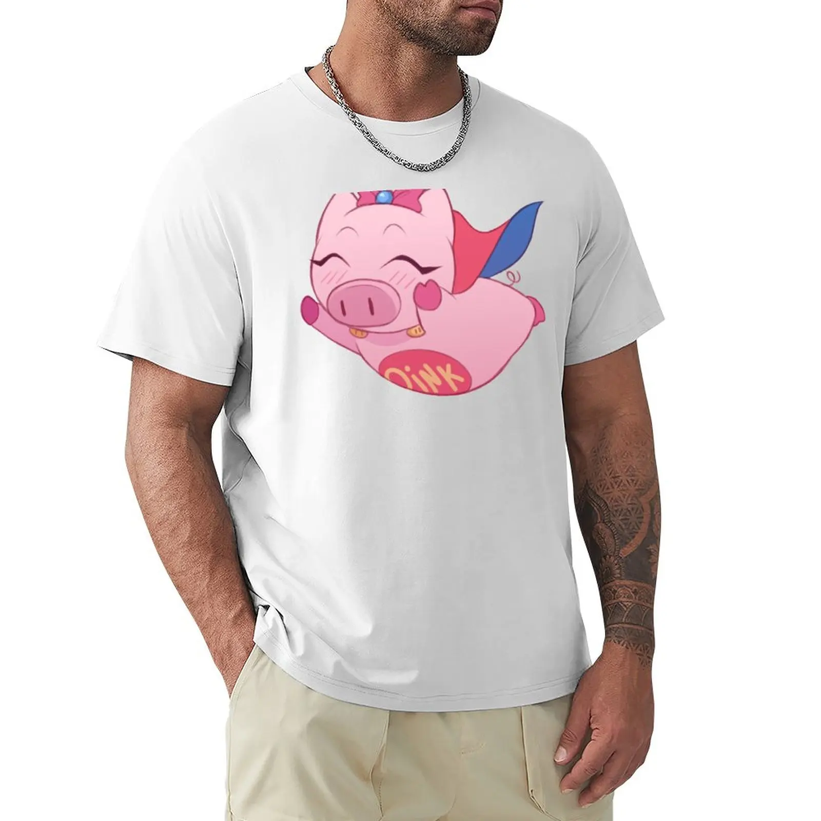 

Super Pig!! T-Shirt for a boy plus size tops Blouse Men's t-shirts