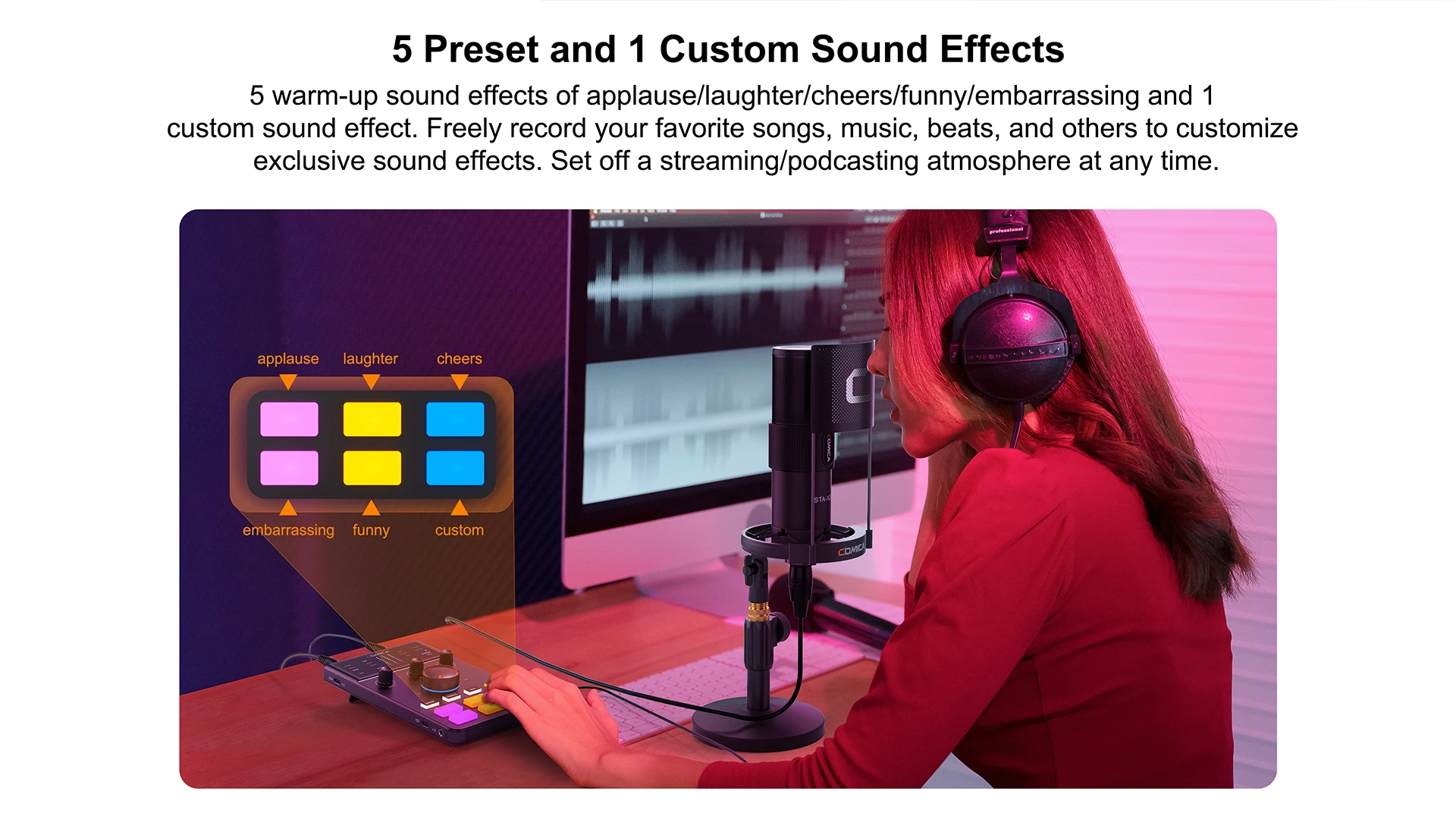 ADCaster C1 Audio Interface, Bluetooth connection For Streaming/Gaming/Podcastin