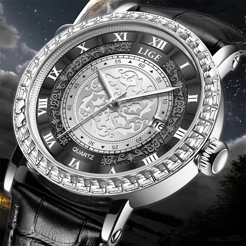 

LIGE Men Watch New Luxury Fashion Watch Men Waterproof Watches Creative Dial Quarzt Clock Calendar WristWatch Relogio Masculino