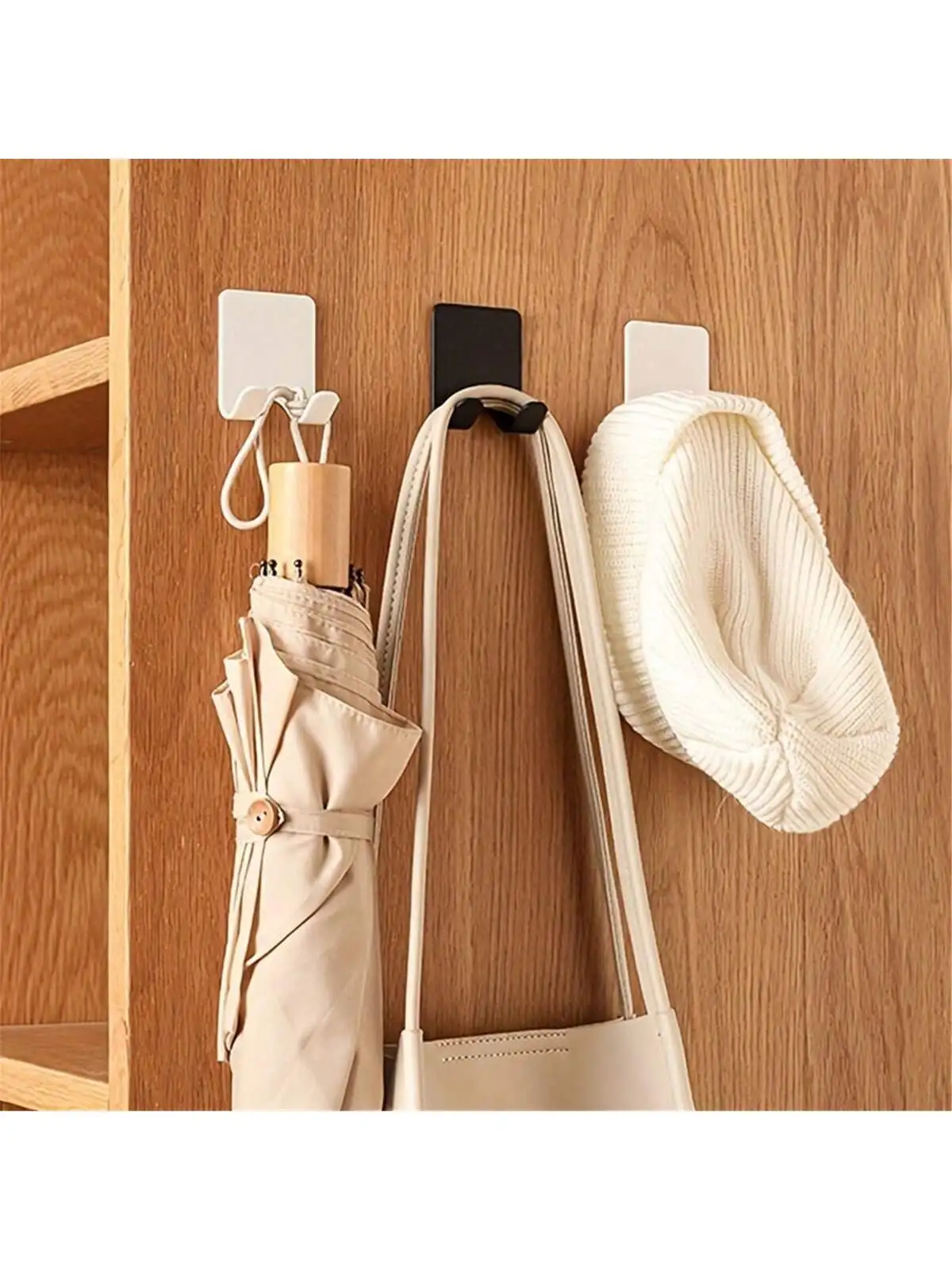 3-pack Multifunctional Power Plug Hooks, Punch-free Manual Razor Hooks, Razor Storage Brackets