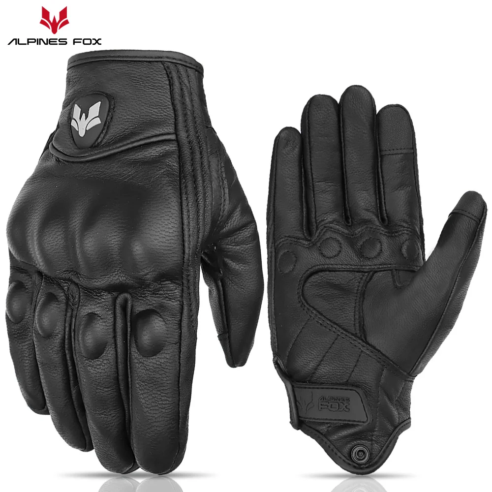 Vintage Motorcycle Leather Gloves Retro Motorcyclist Gloves