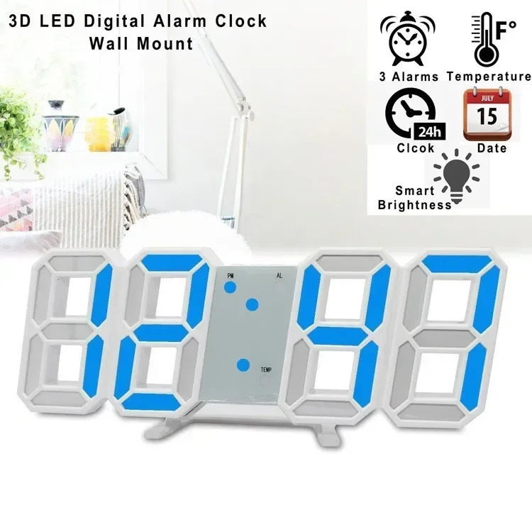 3D Wall Clock Led Digital Watches Hanging Decoration Home Decoration for Bedroom Decor Interior Room Night Light Mode Large wall clock,digital wall clock