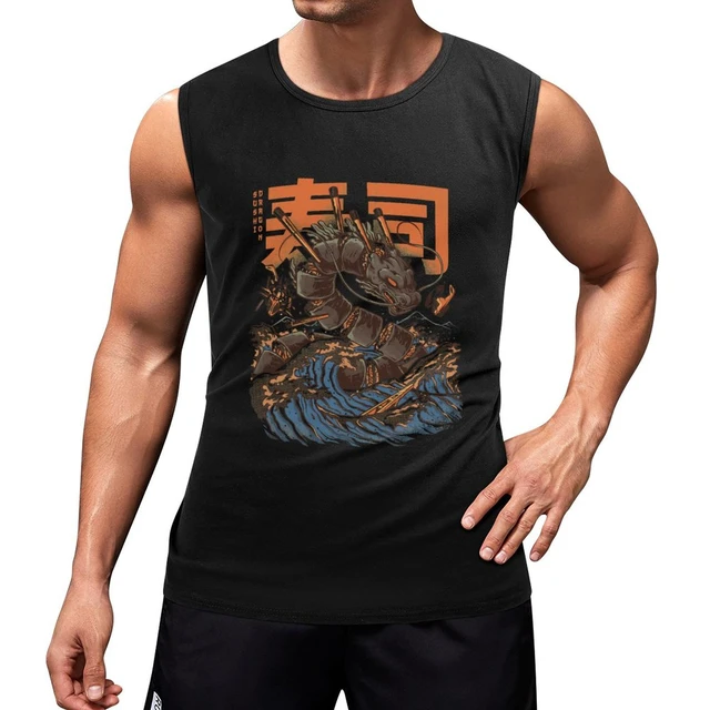 New Great Sushi Dragon Tank Top Men's t shirt gym accessories men