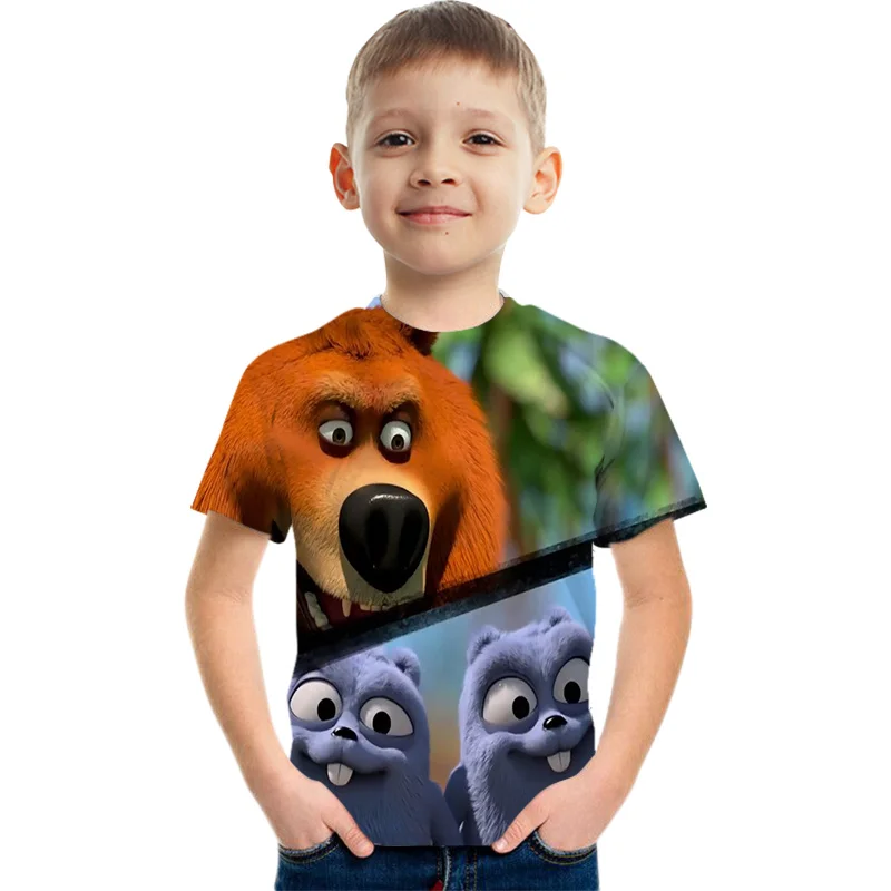 t shirt boy or girl	 Summer Baby Boys Funny Clothes Sunlight Grizzy Bear 3D Print Top Baby Boys Girl Teen Christmas Lemmings Tshirt Camisetas Tops t-shirt kid dress	