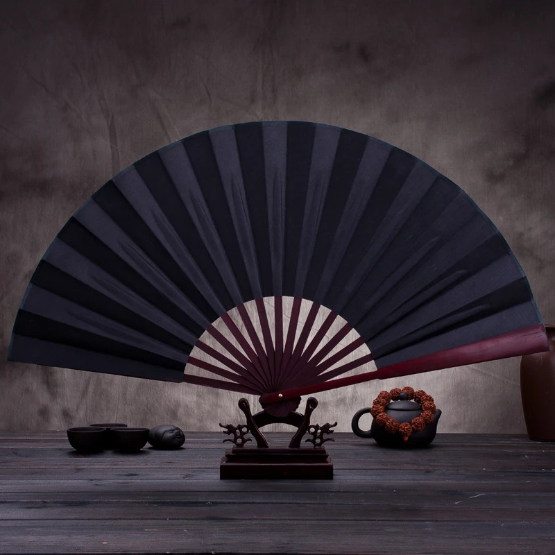 Description Picture 4 of item33cm/13ich Large Silk Fan Chinese Japanese Style Folding Home Decoration Craft Gift Wedding Party Dance Hand Fan Gift Souvenir