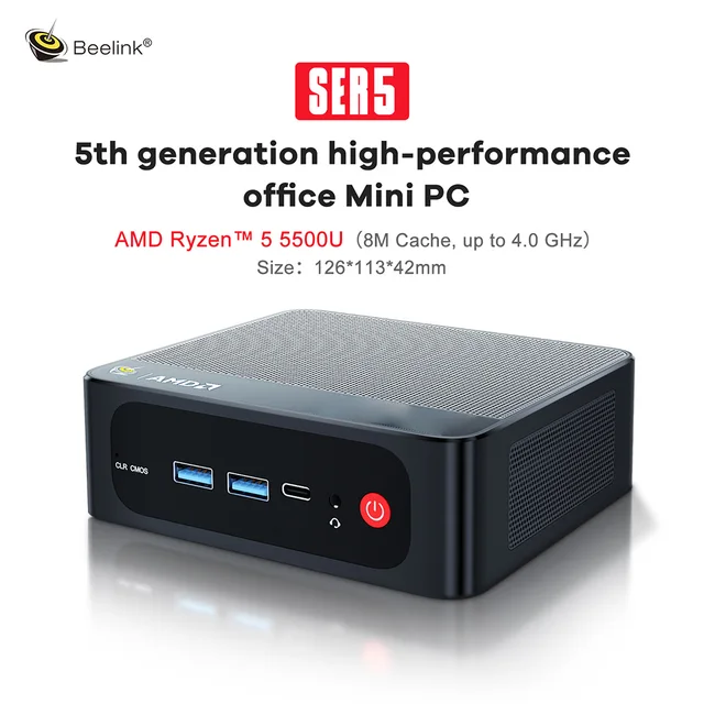 Beelink SER5 Mini PC AMD Ryzen 5 5500U DDR4 16GB SSD 500GB