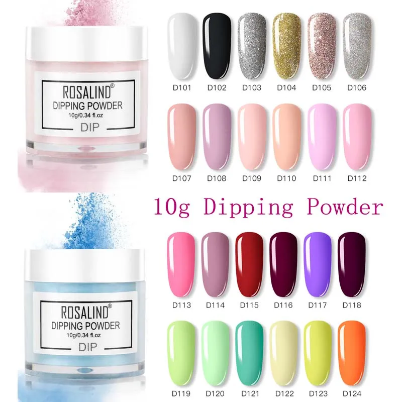 Rosalind 10g Dipping Powder Pure Color Flash Nail Dust Decorative Resin