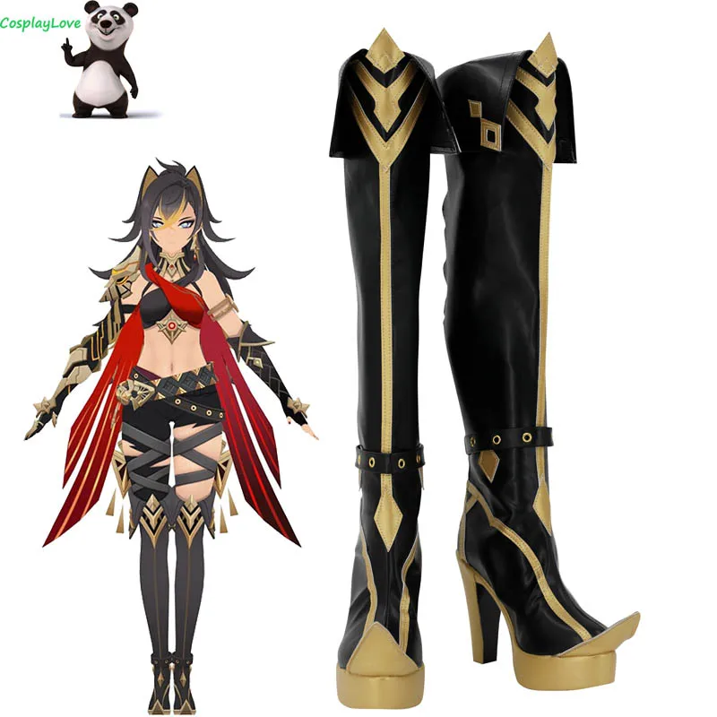 

New Anime Genshin Impact Dehya Cosplay Shoes Wanderer Cosplay Long Boots Shoes PU Leather Halloween Props
