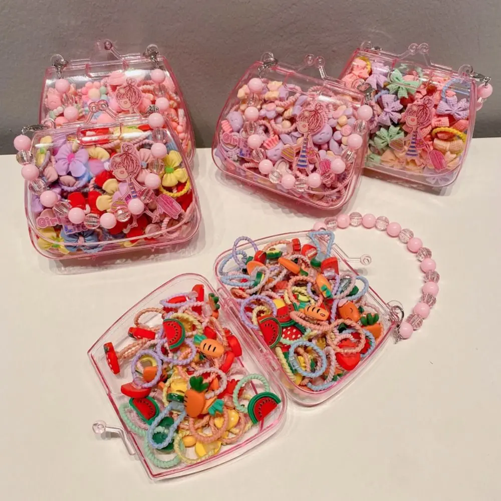 Elastic Hair Ties for Kids with Handheld Box
