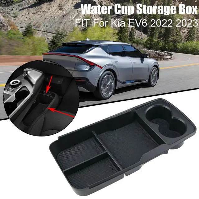 Für Kia EV6 2022 2023 ABS Schwarz Innen Armlehne Konsole Zentralen Storage  Box Halter Innen Organizer Auto Zubehör - AliExpress