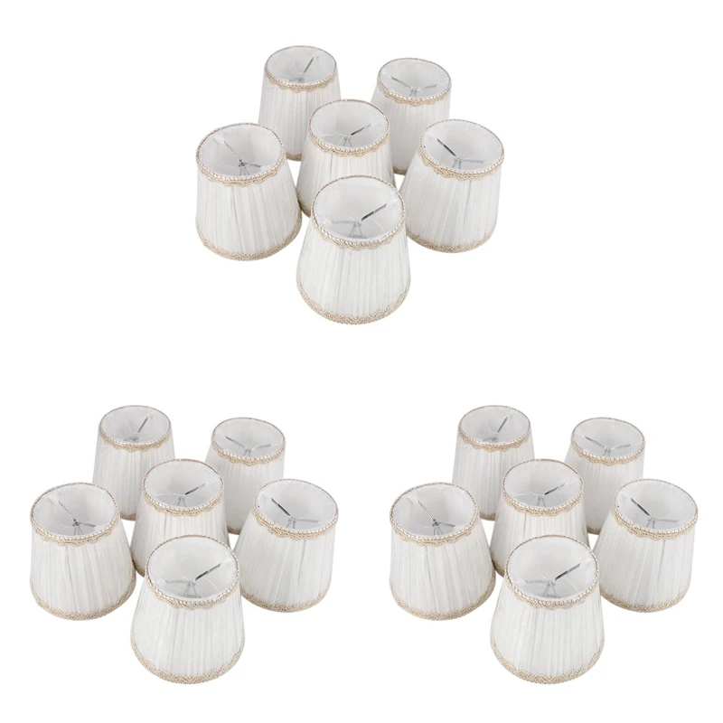 

Chandelier Shades,ONLY For Candle Bulbs,Clip-On Fitter Lamp Shades,Set Of 18, White