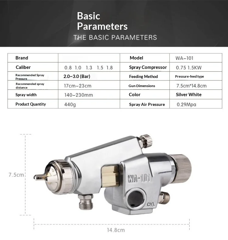 WA-200 Spray Gun WA-101 Automatic Spray Gun WA101 Pneumatic tools WA200 Painting