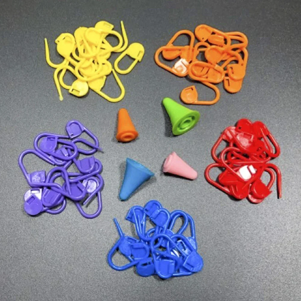 

80pcs/box 2 Sizes Multicolor Knitting Crochet Locking Stitch Markers Needles Point Protectors/Stoppers Tip Cap Sewing Acessories