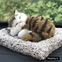 Simulation Mini Cat Toy Cute Cloth Pad Plush Cats with Sound Children Birthday Gifts Creative Imitation Cat Ornaments Home Decor 1